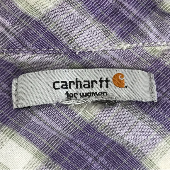Carhartt for Women Plaid Tartan Blouse Button Up Shirt Top - Picture 4 of 12